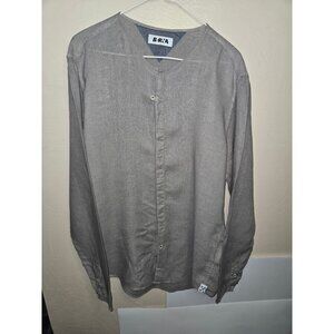 Berna Italy 100% Linen Button Front Unisex Top Size Medium Lagenlook Layer